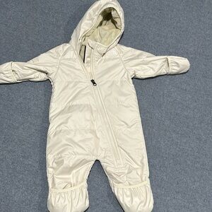 3-6 months The North Face snowsuit. A beautiful off white suit that is warm